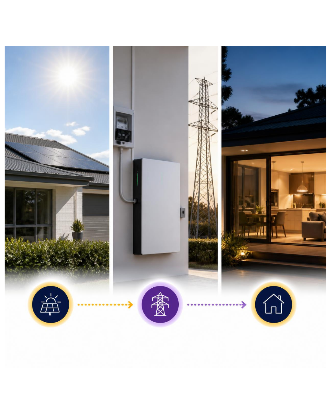 Home battery charging from the electricity grid during a daytime free electricity period.