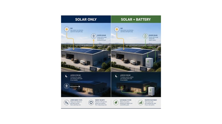 Comparison of commercial solar alone versus solar with battery storage for increasing self-consumption