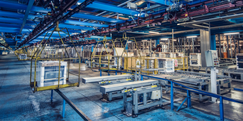 Solar panel array on a manufacturing facility roof supporting 24/7 baseload power